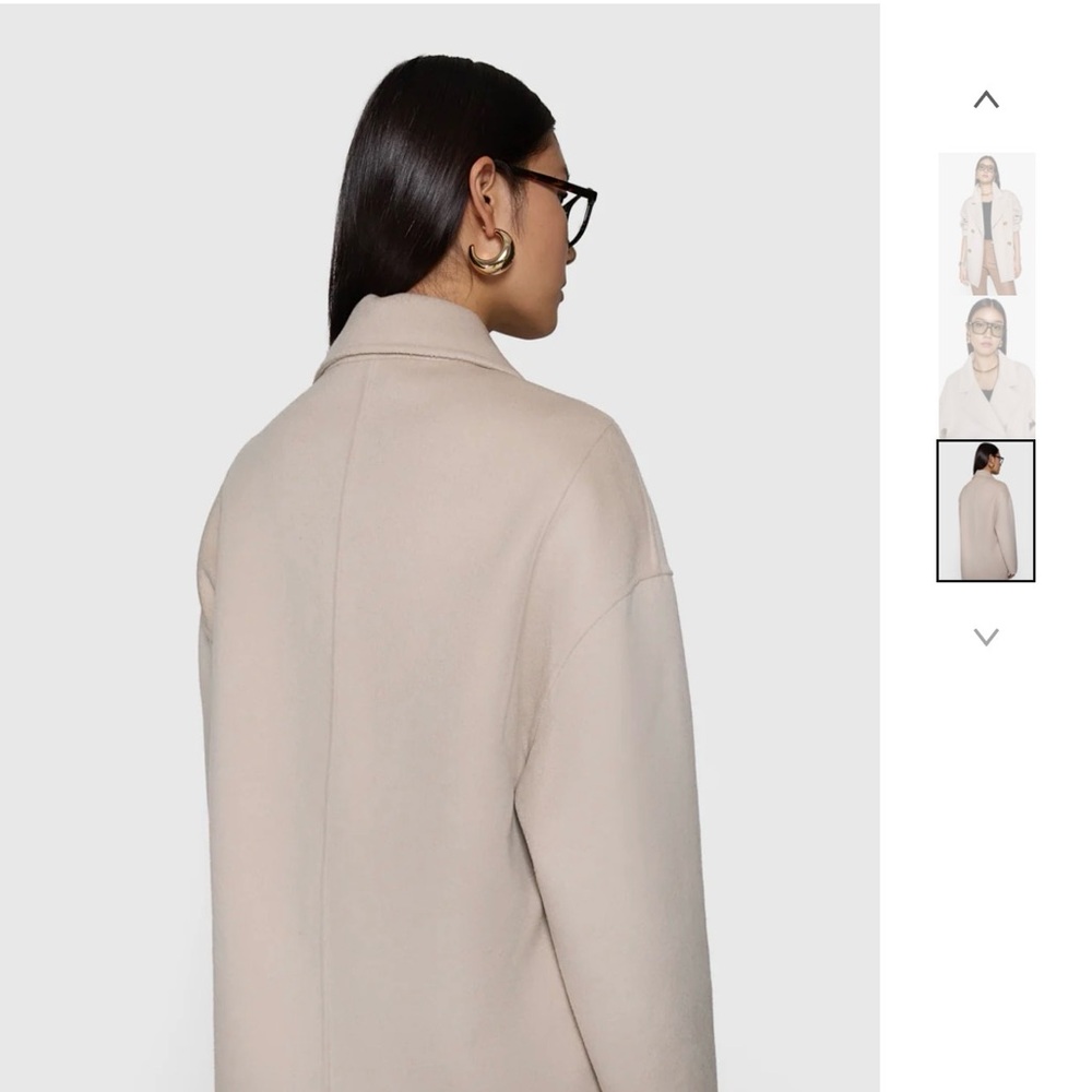 NWT Rebecca Minkoff Women’s Cream Double-Breasted Coat - Picture 2 of 7